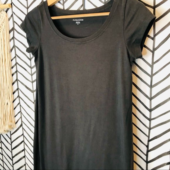 EILEEN FISHER | Gray Casual T-shirt Dress - Picture 6 of 9